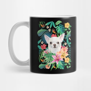 Tropical Short Haired White Chihuahua 4 Mug